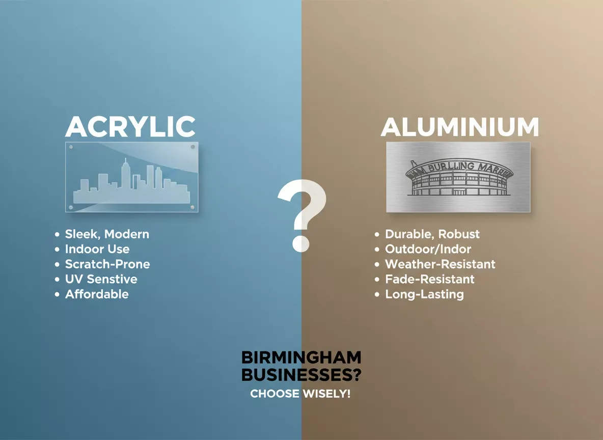 Acrylic vs Aluminium Signs: Which Is Better for Birmingham Businesses?